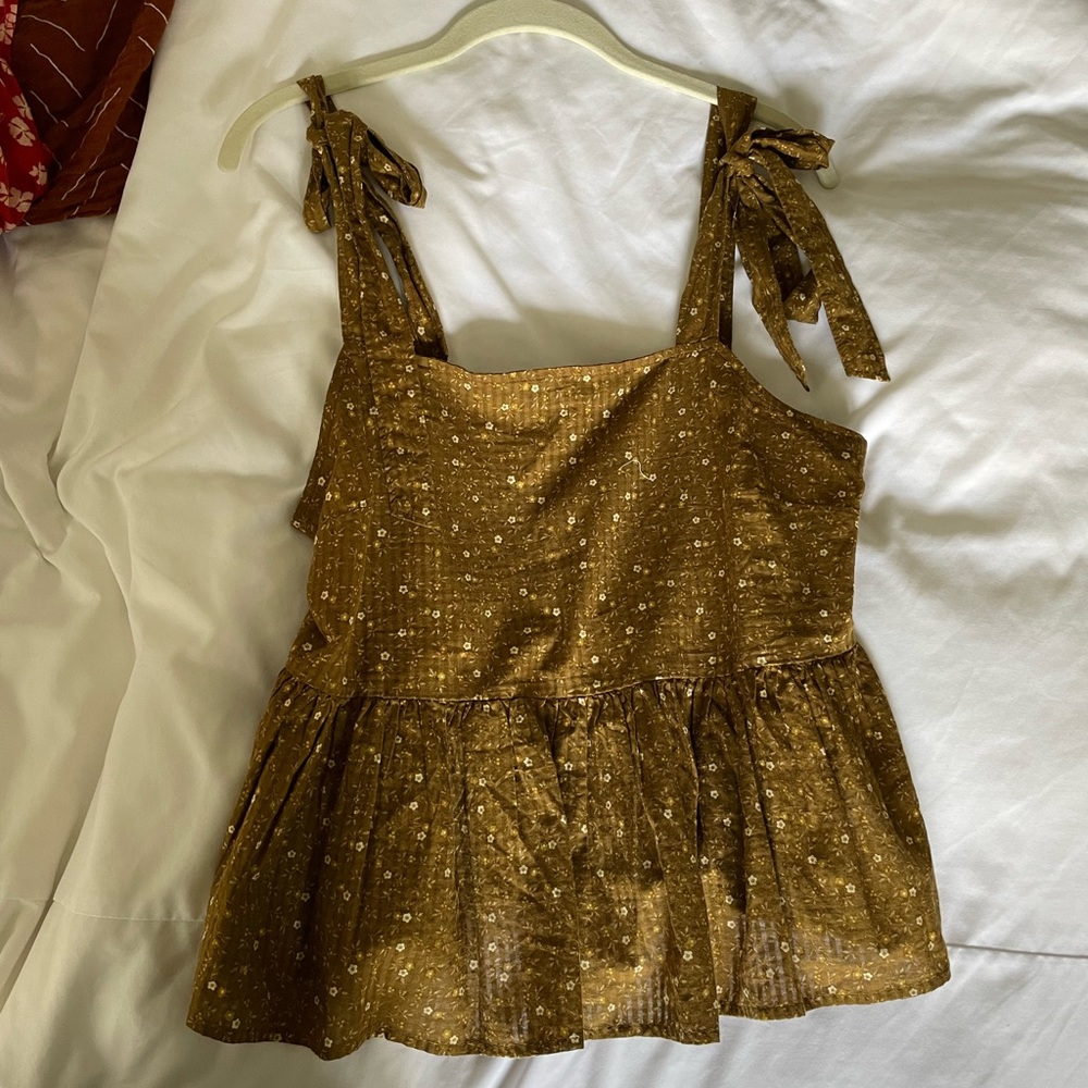 Madewell tank top with bow tie straps